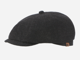 Brim&Brawn Flat Cap in Black Wool