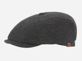 Brim&Brawn Flat Cap in Dark Grey Wool