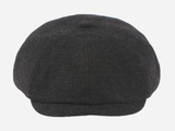 Brim&Brawn Flat Cap in Black Wool