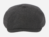 Brim&Brawn Flat Cap in Dark Grey Wool