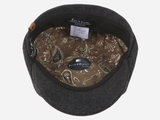 Brim&Brawn Flat Cap in Dark Grey Wool