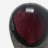 Brim&Brawn Flat Cap in Grey Red Check