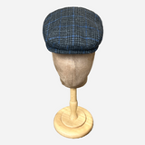 Brim&Brawn Flat Cap in Grey Blue Check