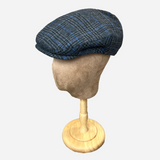 Brim&Brawn Flat Cap in Grey Blue Check