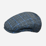 Brim&Brawn Flat Cap in Grey Blue Check