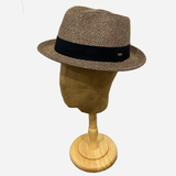 Trilby Style Straw Hat Brown