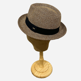 Trilby Style Straw Hat Brown