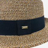 Trilby Style Straw Hat Brown