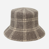 Wool Bucket Hat Check Grey