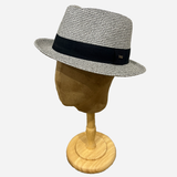 Trilby Style Straw Hat Grey