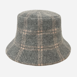 Wool Bucket Hat Check Grey