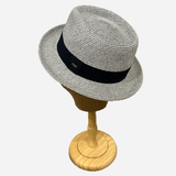 Trilby Style Straw Hat Grey