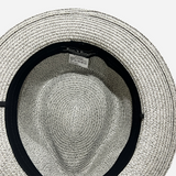 Trilby Style Straw Hat Grey