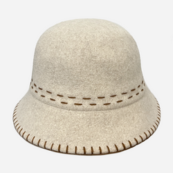 Wool Bucket Hat Line Cream