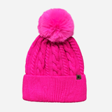 Beanie with Single Pompom and Soft Lining Purple