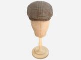 Brim&Brawn Flat Cap in Brown Check Wool